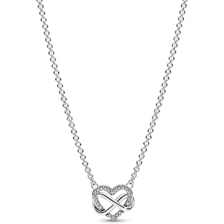 Collar Pandora Moments Infinity Heart Chapado en oro de 14 K con circonitas cúbinas transparentes - 1