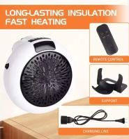 Calefactor portátil de bajo consumo con mando a distancia com temporizador alargador y soporte color negro Potencia: 900 W  Temperatura ajustable y calentamiento rápido | Para el baño, casa, oficina | Temporizador programable | - details 1