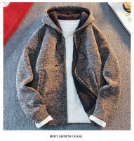 Chaqueta De Punto Para Hombre Con Capucha Cálida Y Acolchada Estilo Casual Para Otoño E InviernoAbrigo De Poliéster Con Cierre De Cremallera - details 1