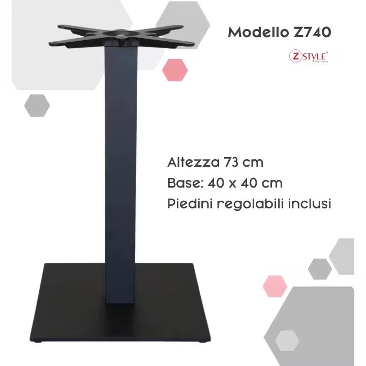 Base de Mesa ZStyle-Pie-Mesa de Patias-Mesa de Centro-Metal-Para catering Bar Restaurantes Bistrot-Soporte Cuadrado-Interior/Exterior-Pie Central… - 1