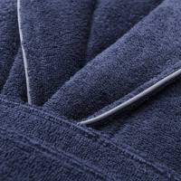 Scalpers Home Albornoz de Algodón 100% - 360GSM Gris con Ribetes Azules - Elegante y Sofisticado - details 19