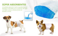 SMELL & SMILE Pañales Desechables para Perro Pañales para Perros Macho Pañal Sanitarios para Perro Mascotas Bragas Higiénicas Suaves absorbentes (M-20.5 x 61 CM) - details 2