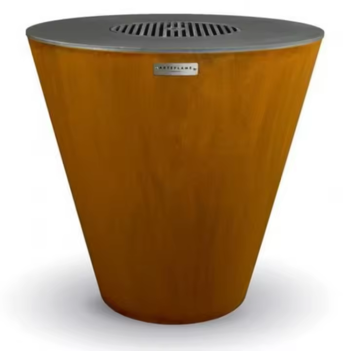 One40 BBQ Brasero de acero Artéflame y Corten, con placa de cocción de hierro fundido de 102 cm, altura total 97 cm - 1