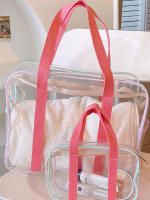 Bolso De Hombro Grande En Color Crema Para La Playa Y La Piscina Bolso De Almacenamiento Transparente De PVC Para Guardar Ropa Y Artículos De Baño - details 6
