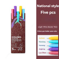 Set De 5 Bolígrafos Gel Kawaii 0.5mm Tinta De Color Suministros Escolares Para Escritura Oficina Material Plástico - details 9