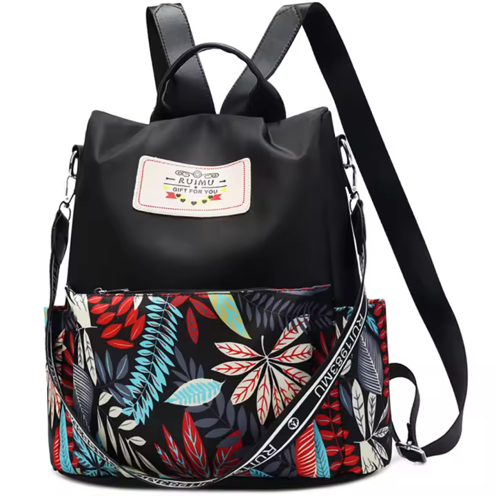 Mochila De Oxford Para Mujer De Alta Calidad Antirrobo Gran Capacidad Para Viajes Y Escuela Mochila De Cuero Sintético Con Cierre De Cremallera - 1