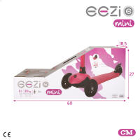 EEZI - Patinete 3 ruedas para niños con manillar desmontable Eezi Mini color fucsia, tamaño 26x61x69.5cm, peso máximo 20kg, patinetes para niños, patinete tres ruedas, mayores de 24 meses - details 7