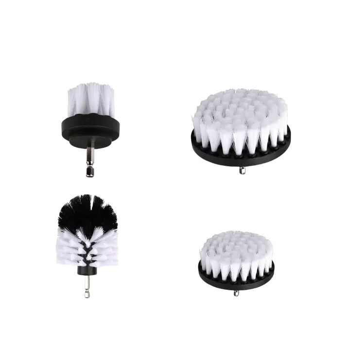 4 Pieces Drill Cleaning Brush, Brush for Drill Car Tile Carpet Bathtub Kitchen Toilet White - 1