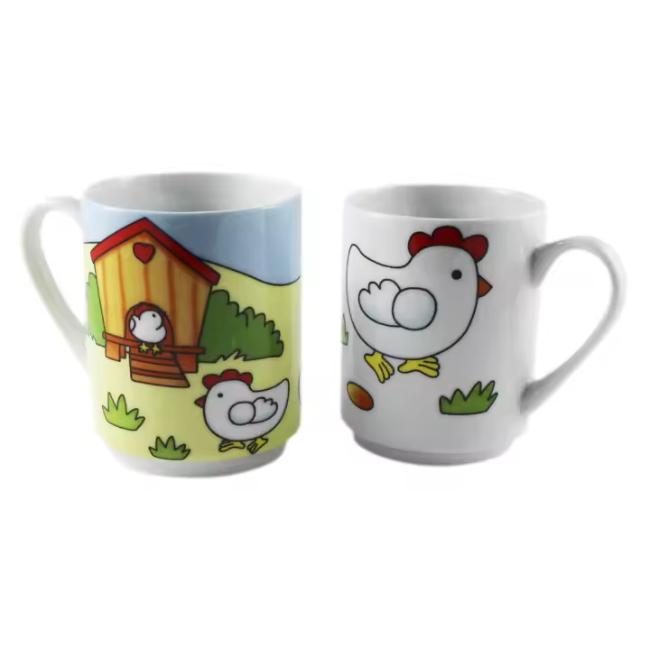 JUEGO TAZAS MUGS POLLITO 9502 2 PIEZAS WURKO - 1