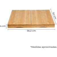 STARLEY-Juego De 2 Tablas De Cortar Con Función Cubre Vitrocerámica, 56x54x4cm,Material Bambú - details 2
