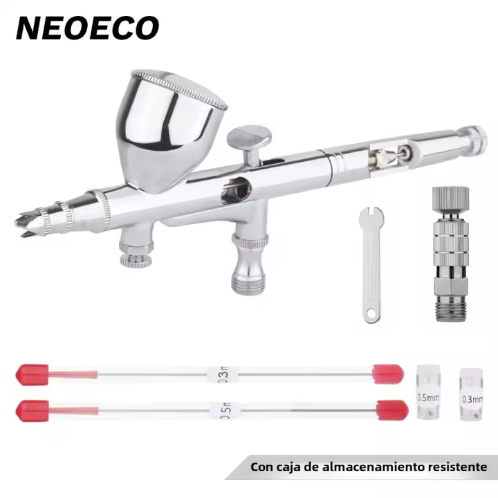 Kit De Aerógrafo De Acción Doble 0.2/0.3/0.5mm 9cc/7cc Con Conector Rápido Para Arte Manual Modelos Cuerpo Uñas Pintura - 1