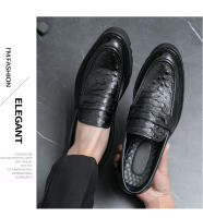 Zapatos Casuales De Cuero Para Hombres 2024 Nuevos Con Suela Gruesa Estilo Negocios Slip-On Loafers Moda Británica Zapatos Adultos No Impermeables Transpirables Talla Verdadera - details 11