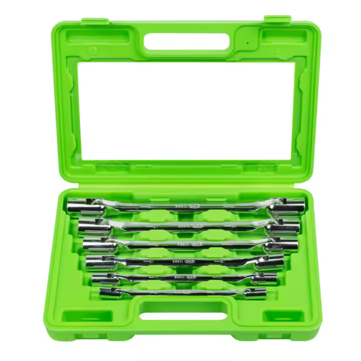 JBM 51659 ESTUCHE CON 6 LLAVES DE VASO DE 12 CANTOS ARTICULADAS - 1