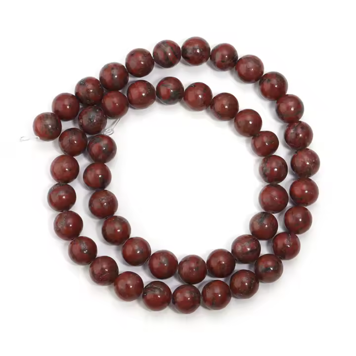 Bola De Piedra De Sésamo Roja Natural 1 Pieza 4/6/8/10/12mm Redonda Para Fabricación De Joyas DIY Pendientes Pulseras Collar - 1