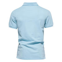 Tops de manga Corta de Algodón con solapa Nueva para hombre, POLO Deportivo con borde de Color sólido - details 3
