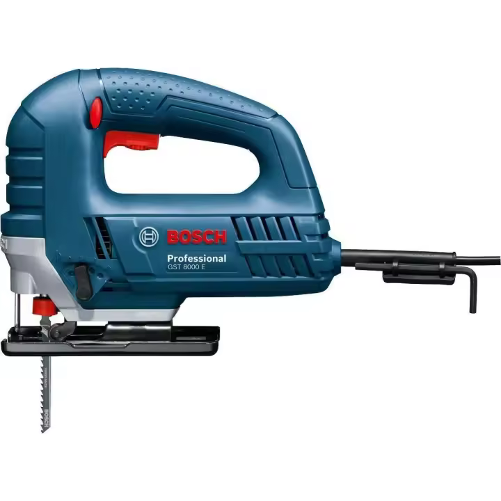 BOSCH - Sierra de calar GST 8000 E Professional. 710 W, Profundidad de corte hasta 80 mm, Sistema de cambio de hoja de sierra SDS, 500-3.100 cpm, Movimiento pendular de 4 escalones. 2,5 Kg - 1