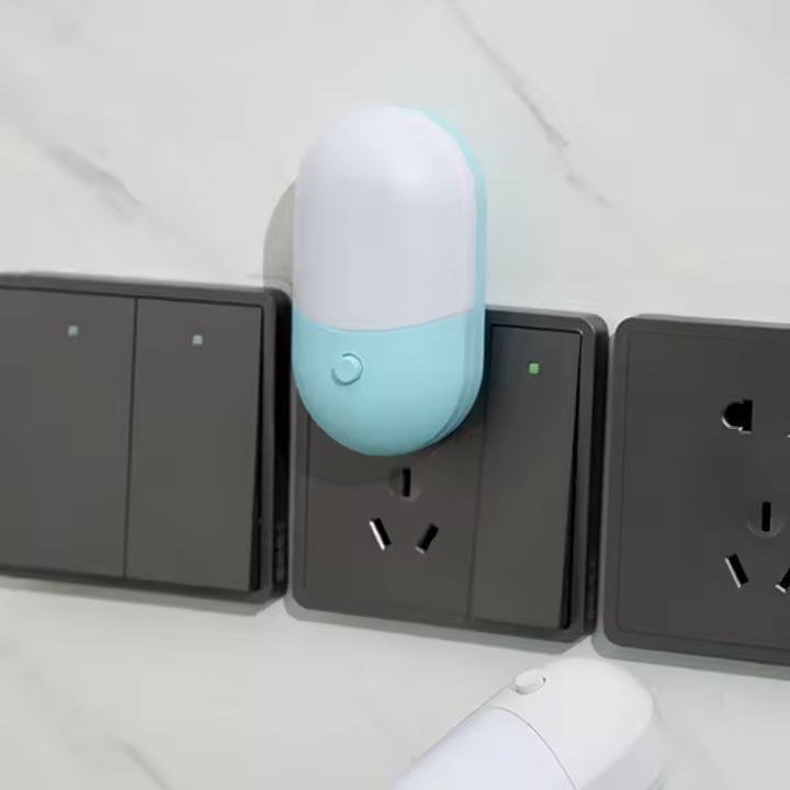 Luz Nocturna LED Mini Con Interruptor De Encendido Automático Protección Para Los Ojos Ideal Para Dormitorio Y Cuidado Del Bebé En La Habitación - 1