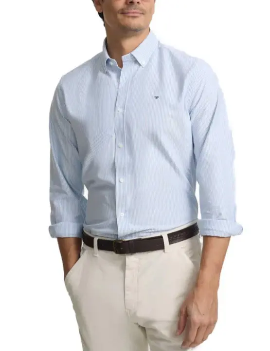 Camisa Silbon sport oxford rayas azul celeste para hombre - 1