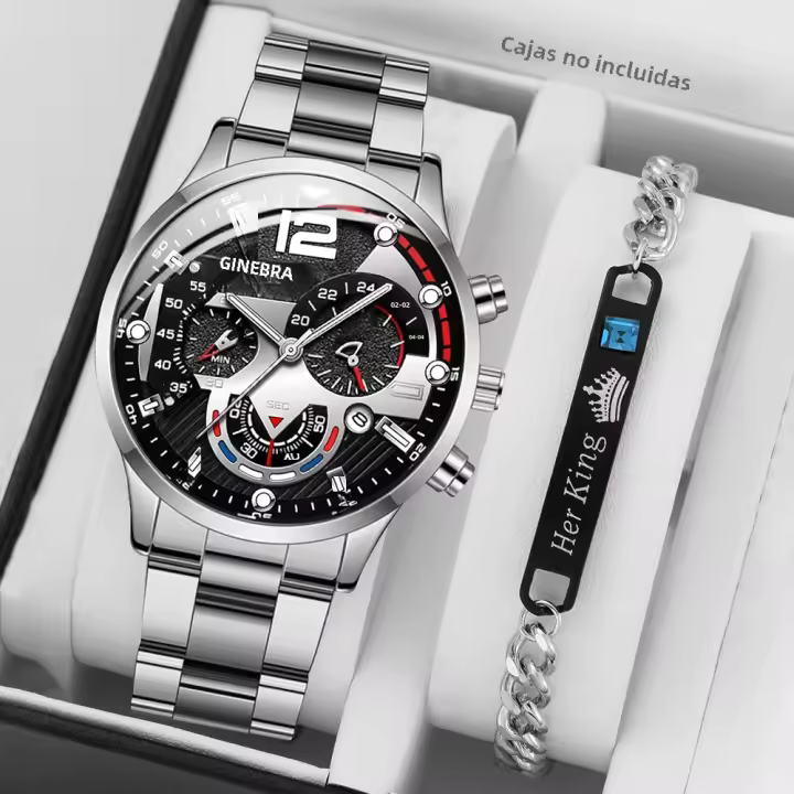 Reloj De Pulsera De Cuarzo Para Hombre LVPAI Silvery Fashion Casual Estilo De Negocios Pulsera De Acero Inoxidable Dial Exquisito - 1