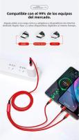 Cable de Carga 3 en 1 2025 - Triple USB (Tipo-C/Micro/Apple) con 120cm, Tejido Nylon Ultra Resistente y Carga Rápida 3A, Compatible con Móvil/Tablets - details 5