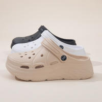 Sandalias De Plataforma Moda Para Mujer Verano 2025 Suela Gruesa EVA Clogs Para Jardín Antideslizantes Playa Con Agujeros Talla True - details 2