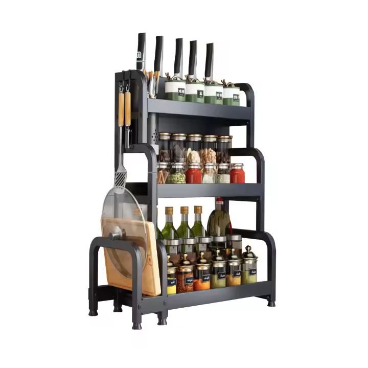 MAGIC SELECT Organizador de Especias. Especiero para la Cocina de Niveles, Estante de Condimentos Almacenamiento de Botes, Hierbas y Vajilla para la Despensa, Acero al - 1