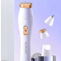 Afeitadora Eléctrica Para Mujer Con Trimmer De Nariz Y Cejas Rascador De Aliento Set De Tres En Uno Remover De Pelo En La Línea Bikini Y Area Pública - details 2