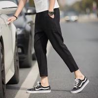 Pantalones De Correr Para Hombre 2025 Calidad Superior Rayados Cuadros De Talla Alta Largo Hasta La Rodilla Gris Negro Pantalones Rectos Estilo Coreano - details 5