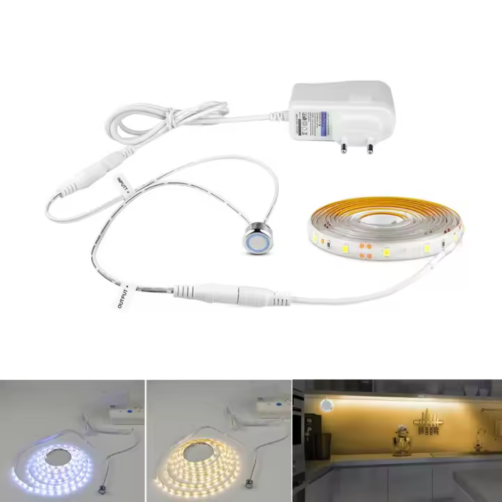 Tira De Luces LED Regulables Impermeables Con Control Por Toque Para Iluminación De Armarios Cocina Y Dormitorio 12V SMD 2835 - 1