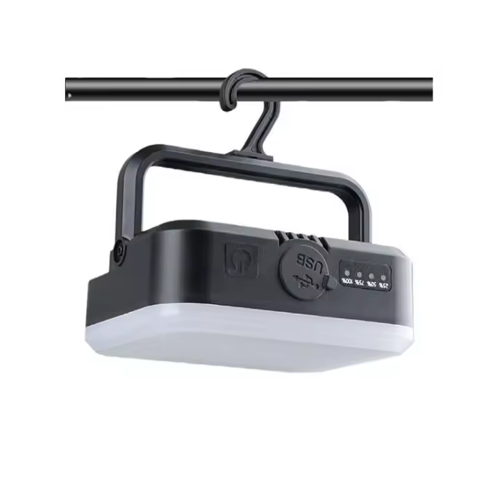 Lámpara de camping LED con USB recargable, portátil, impermeable, linterna de camping con 5 modos de luz para senderismo, exteriores, cortes de energía, emergencia - 1