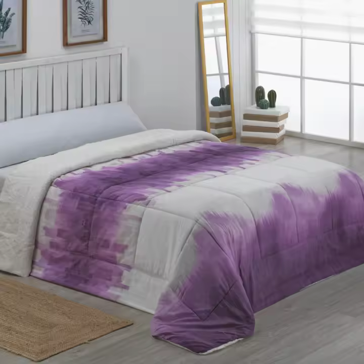 NOVOTEXTIL Edredón de Invierno Estampado con Reverso de Sherpa Camas 90 150 cm Gramaje 400g Relleno Cálido Suave Perfecto Climas Fríos Material de Alta Calidad Diseño Elegante Moderno Aporta Confort Calidez a tu Dormitorio Resistente - 1