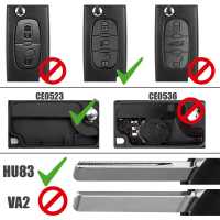 Ociodual Carcasa Llave Mando de 3 Botones Faro CE0523 HU83 Compatible con Peugeot 206 207 306 307 308 407 Citroen C2 C3 C4 C5 C6 - details 6