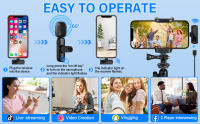 Micrófono para iPhone/Android microphone, Micrófono de solapa Plug and Play, cancelación de ruido, Micrófono Lavalier with Pantalla digital, mini Micrófono para Facebook, Youtube, Twitter, vídeos TIK Tok y transmisión en vivo - details 1
