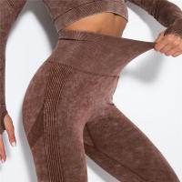SSITO Conjunto de Yoga sin Costura para Mujer, trajes Deportivos para Fitness, ropa de Gimnasio, Top Short de manga Largo, camisas, Mallas para Corver High, pantalones de entrenamiento - details 8