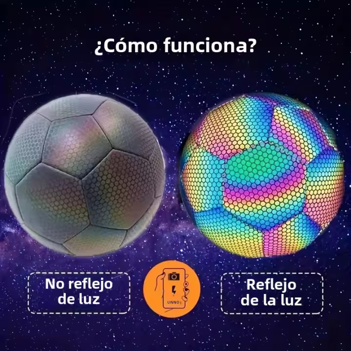Balón De Fútbol Reflectante Tamaño 5 Colorido Y Luminoso Para Entrenamiento Interior Y Exterior - 1