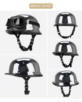 Casco De Motocicleta Medio De Cuero Aleman Vintage Casco Moto Moto Pilot Biker DOT Certificación Unisex Tamaños S-XXL - details 9