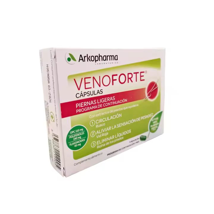 Arkopharma Venoforte Capsulas Piernas Ligeras | Alivia Pesadez y Mejora Circulación - 1