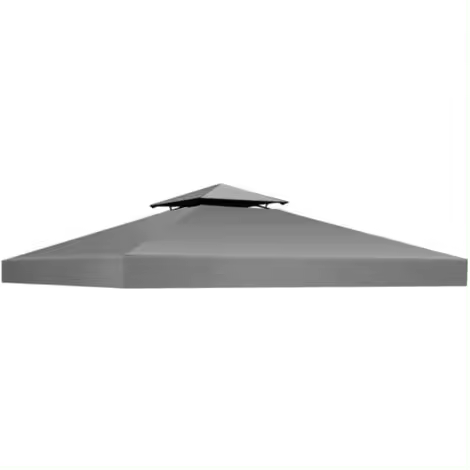 Funda de repuesto para toldo de cenador de doble parte superior - Poliéster impermeable 300D (gris) - 1