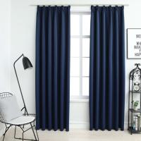 vidaXL Cortinas Opacas con Ganchos 2 Piezas 140x225 cm Decoración Visillo Color Azul,  Gris,  Antracita y mas - details 0