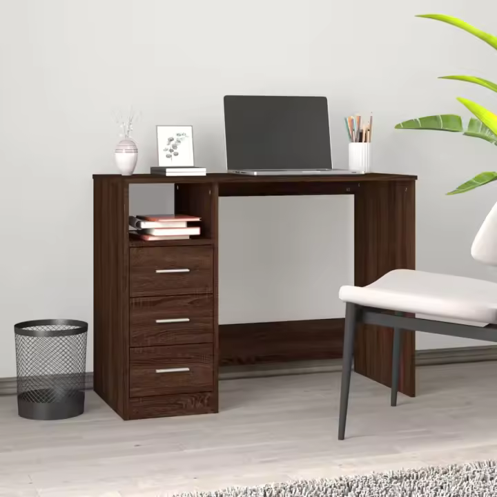Cajones de escretorio Roble Marron 102x50x76cm Madera multicapa - 1