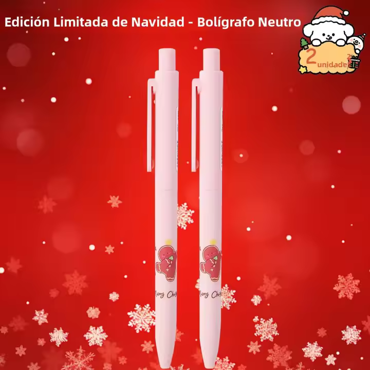 2/5/7PCS Bolígrafo De Gel Rosa 0.5mm Tinta Negra Para Escuela Y Clase Regalo De Navidad Bolígrafo Lindo Para Estudiantes - 1