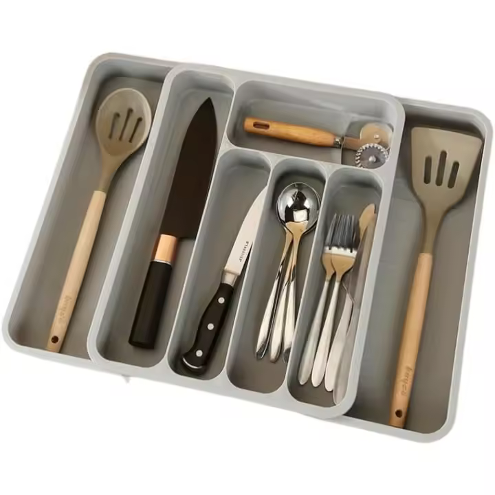 Caja de almacenamiento para cocina, caja de almacenamiento ajustable para vagina, bandeja expandible para cocina (GRIs) - 1