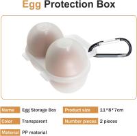2 Girds Egg Holder Container, Plastic Egg Storage Box Shockproof Protection, Portable Egg Tray Carriage Dispenser - details 2