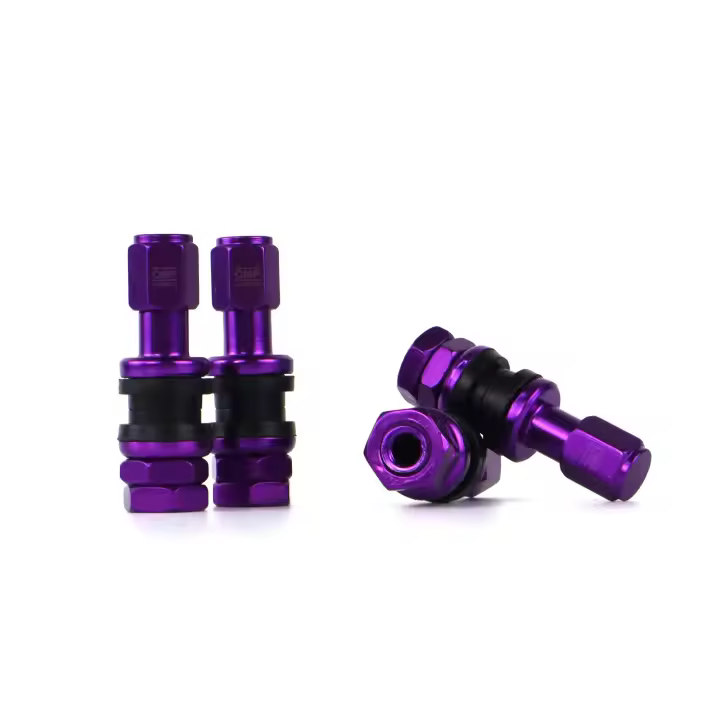 OMP SPEED JUEGO DE 4 VALVULAS DE ALUMINIO PARA LLANTAS, COLOR VIOLETA, VALVULAS PARA NEUMATICOS - 1