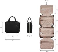 Neceser Colgante para artículos de tocador, Bolsa de viaje grande para Mujer, Bolsa de maquillaje transparente para contenedor de tamaño complete, Negra - details 0