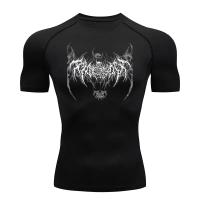 Camiseta De Compresión Para Hombre Quick-Drying Transpirable Con Mangas Cortas Estampada Elasticidad Para Fitness Gimnasio Running Y Deportes Tallas S-3XL - details 1