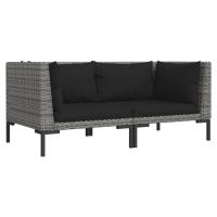 vidaXL Sofás de jardín semicirculares/ mesa ratán sintético sofá central, sofá de esquina, Sofá central (2 uds) Conjunto Terraza Muebles Jardín Exterior Juego de Muebles de jardín Mueble Jardín Exterior Muebles de Salon Exterior - details 6