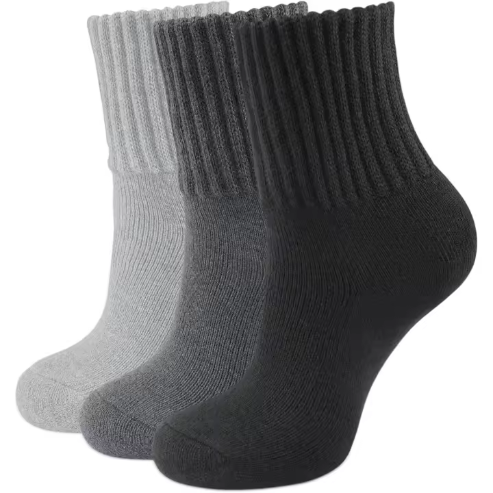 3 Pares Calcetines Tobilleros Térmicos Mujer Calcetines Calientes de Invierno Sin Costuras Calcetines Frio Extremo Antiampollas Calcetines de Algodón Grueso Blanco Negro Gris Marrón Beige - 1