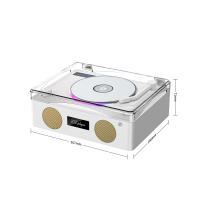 Reproductor De CD Multifuncional Retro Con Altavoz Bluetooth Inalámbrico Y Radio FM Luz De Ambiente Colorida Con Control Remoto Para Hogar - details 2