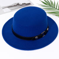 Sombrero Fedora Estilo Hepburn Para Mujer Versátil Retro Británico De Lana Jazz Top Flat Con Hebilla De Cinturón Para Otoño E Invierno - details 12